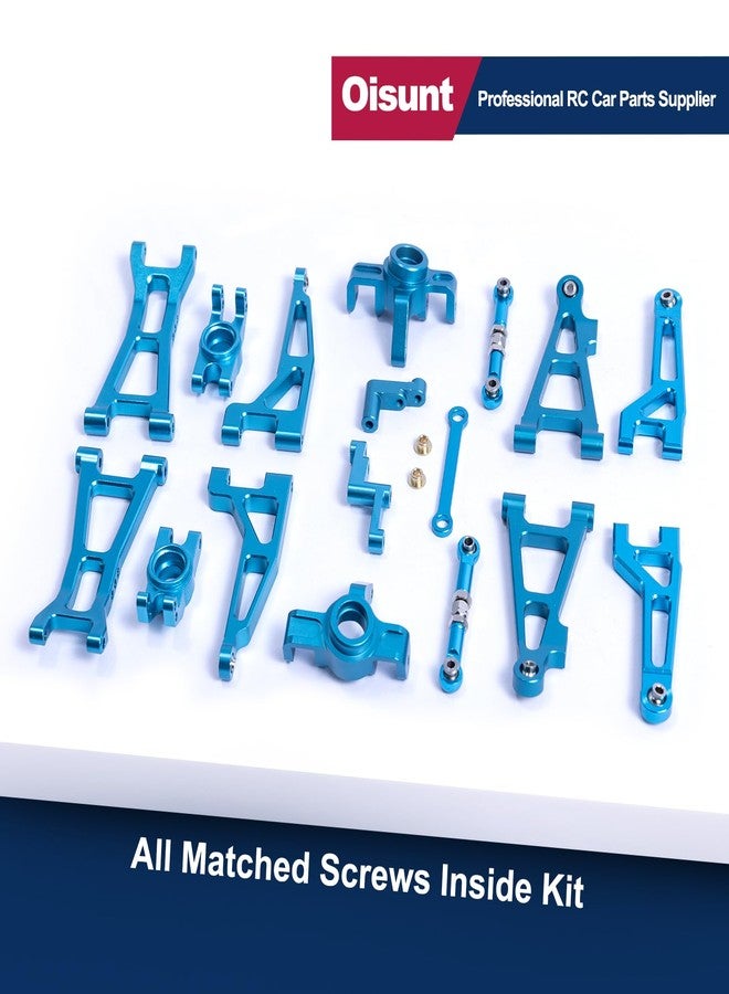 Oisunt Metal Aluminium Spare Part Set for 1/16 Hyper Go/HAIBOXING/BEZGAR/DEERC/Jetwood RC Car Upgrades, Alloy Replacement Accessory Kit (Blue) - Image 4